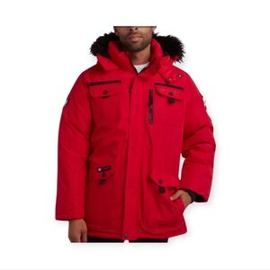 Canada Weather Gear Men's Red Insulated Puffer Jacket Size Medium